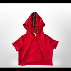 Red striped two piece suit